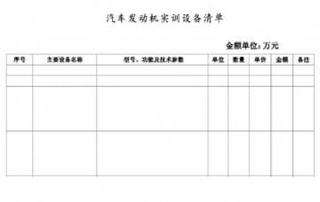 汽車(chē)發(fā)動(dòng)機(jī)實(shí)訓(xùn)設(shè)備清單如何寫(xiě)?